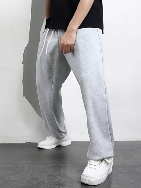 Image of Straight Wide fit Long Length Open Bottom Jogger for Men /Trending Multi Pocket Style, Relaxed Casual Pants for Men