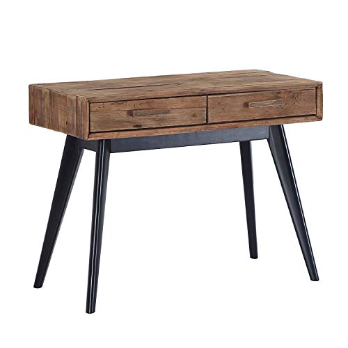 Pixe, Consola, Recibidor, Mueble Entrada con 2 cajones, Acabado en Pino Reciclado, Medidas: 100 cm (Largo) x 76 cm (Alto) x 48 cm (Fondo)