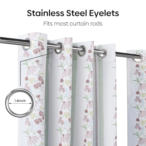 Image of haus & kinder Digital Printed Cotton Door Curtain 7 Feet Long Pack of 2 Door Curtains, 7 Feet Curtain for Door (Maison Fleuree, Multi 130x213 CM)