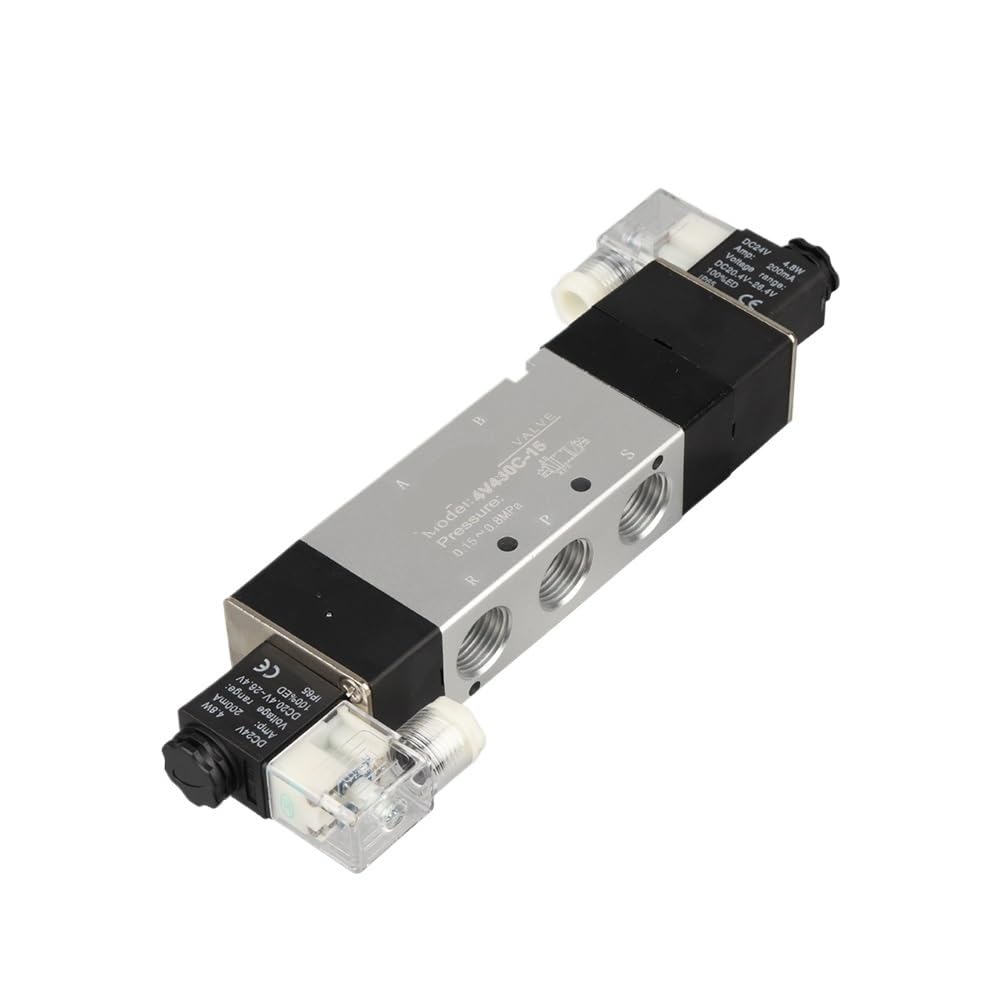 Electroválvula neumática 4V430C-15 de 5/3 vías, doble solenoide, for equipos de automatización(DC12V)