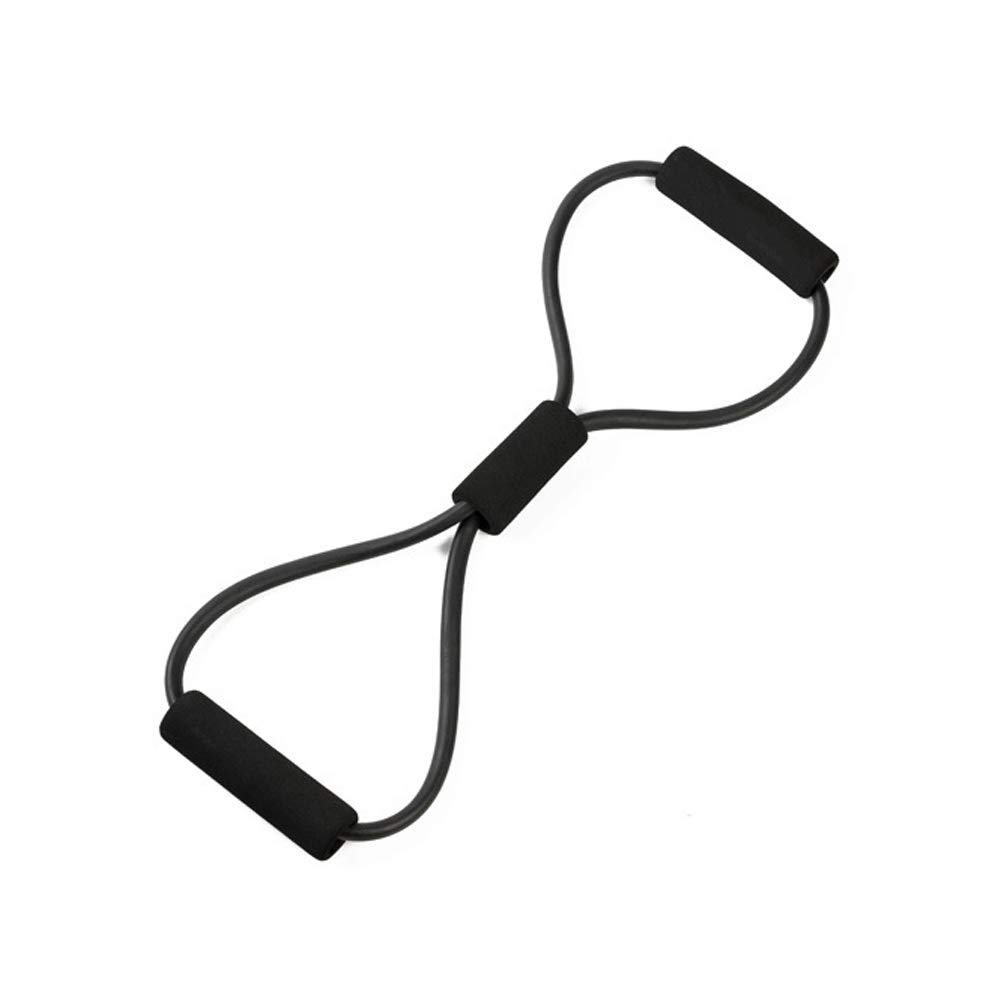 VOANZO 2pcs Yoga Gym Fitness Resistance 8 Word Chest Expander Rubber Tubing Pull Rope Workout Muscle Elastic Bands for Sports Exercise (black)