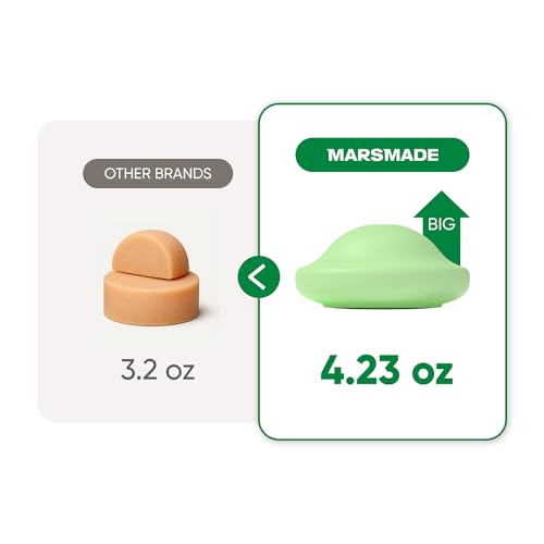 Image of MARS MADE Tea Tree Shampoo Bar 2.0 - Hydrating & Moisturizing Natural Hair Soap Bar Shampoo for Excess Oil Build-Up & Scalp Nourishment - Bathing Soap Solid Shampoo for All Hair Types (120g, 4.23oz)