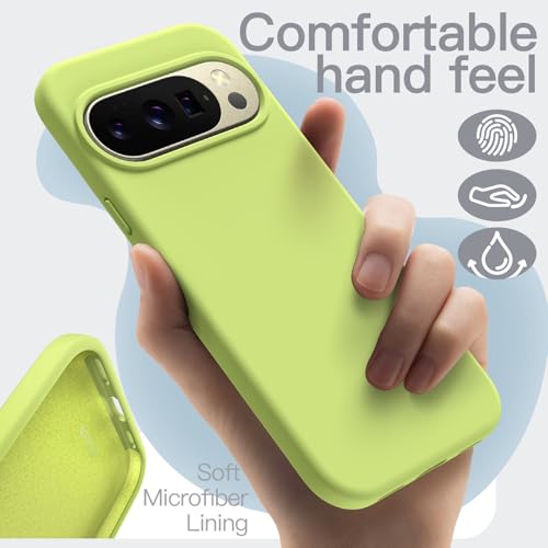 Image of JETech Liquid Silicone Cover Case for Google Pixel 10 /10 Pro 2025, Silky Soft Touch Full-Body Protection, Anti-Scratch Shockproof Phone Cover with Microfiber Lining (Lemongrass)