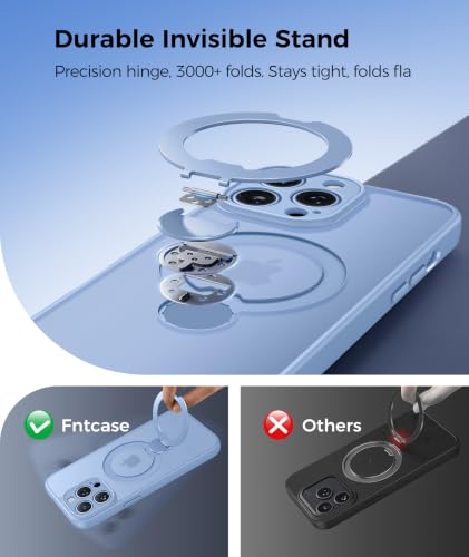Image of FNTCASE for iPhone 13 Pro Case with 360 Spin Magnetic Stand Light Blue