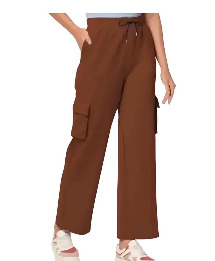 Women's Casual Cargo Pants, Mauve Pink, Drawstring Waist, Multiple Pockets, Relaxed Fit, Ankle Length-image-39