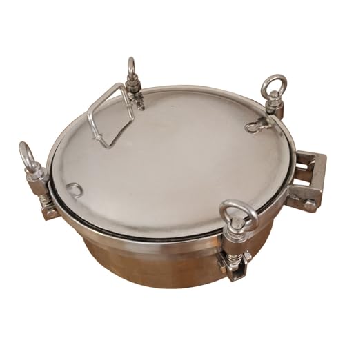 TECHTONGDA Stainless Steel Circular Round Pressure Manhole Cover for Tank, Sanitary 300mm Circular Manyway, Stainless Pressure Round Manway Door