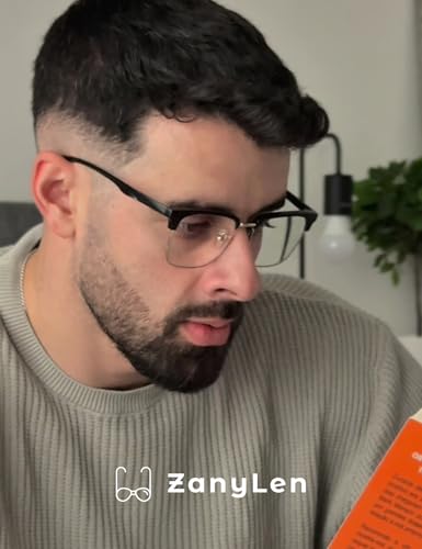 Image of ZanyLen Blue Light Glasses Men Rectangle Large Browline Computer Gaming Glasses