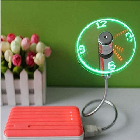 DishyKooker USB LED Fan with Clock Cover