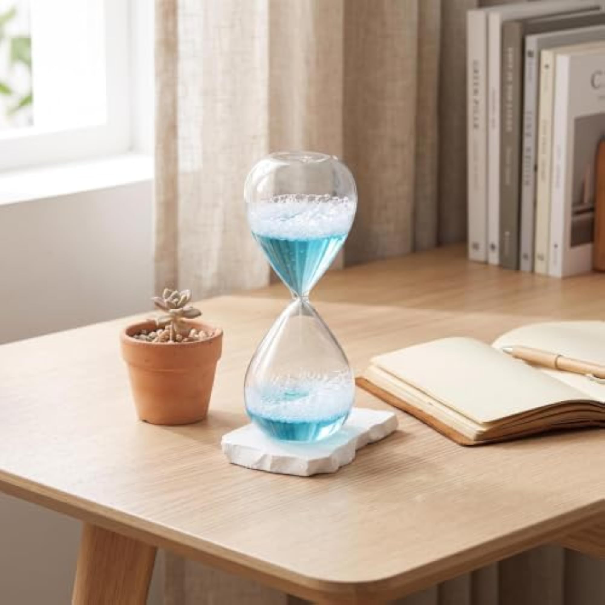 Bubble Hourglass Teardrop-Shaped Decorative Timer, Pink