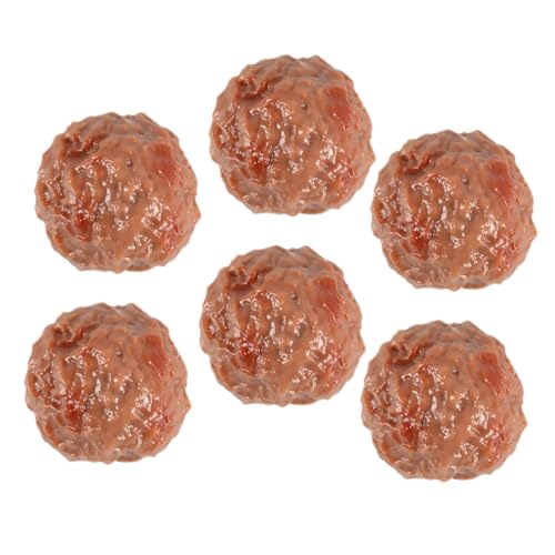 ORFOFE Künstliche Rindfleischbällchen Modell Aus PVC 6 Stück Realistische Lebensmittelimitation Dekoration Fotorequisite Küchen Und Heimdeko