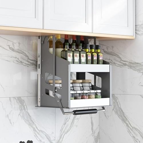 Estante organizador de gabinete extraíble, acero inoxidable con gran espacio de almacenamiento, solución que ahorra espacio para cocina y baño