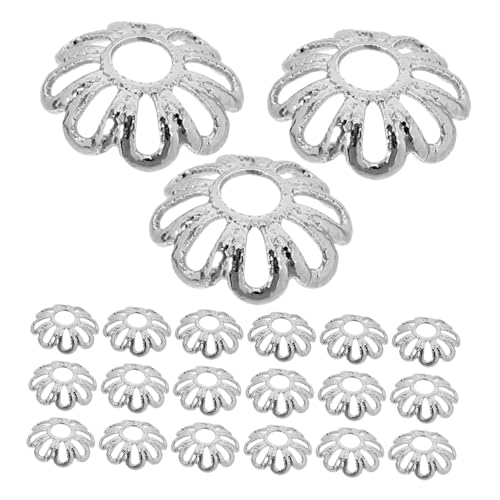 Tofficu 100Pcs Hollow Brass Flower Bead Caps for Jewelry Making Floral End Caps with Distinctive Filigree Design for Necklaces Bracelets Earrings and DIY Crafts