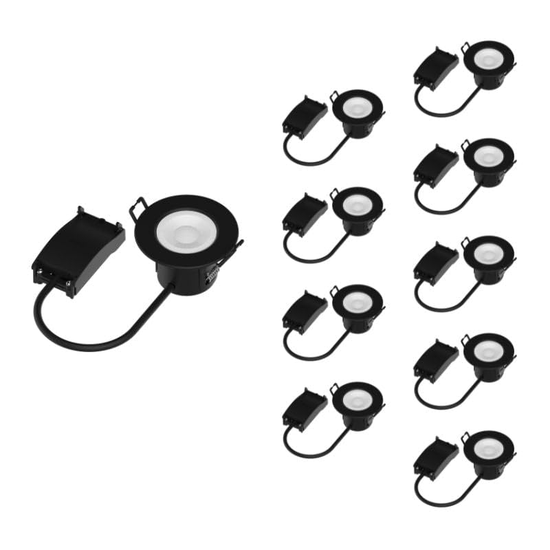 Spot LED étanche encastrable Dimmable CCT 6W Noir IP65 - Pack de 10