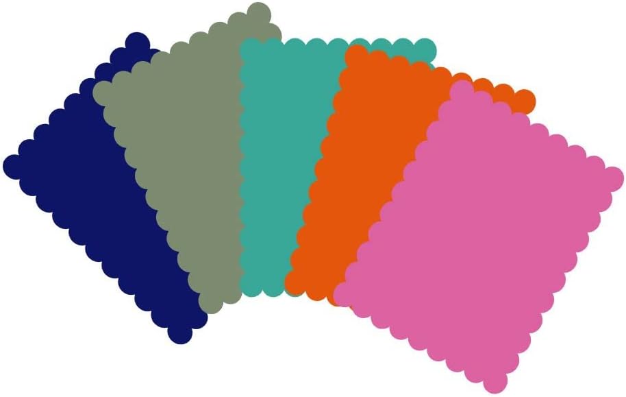 4" x 5.25" Scalloped Flat Note Cards - A2 Card Mats: 4" x 5.25" in Color Blank Card inserts (100 cards, Pink1: Pink buttons)
