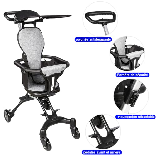 OHMG Buggy, kompakt, 0 – 25 kg, faltbar, verstellbare Rückenlehne, Kinderwagen, kompakt & leicht, Reise-Zubehör, für Neugeborene, Kinder, Baby Stroller
