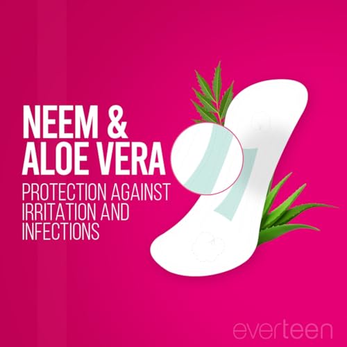 Image of everteen Combo Offer Pack Buy 40 Pads Get 30 Panty Liners for Light flow days and XXL Sanitary Pads for Heavy Flow, Soft Sanitary Napkins for Women, Infused with Neem and Safflower - Pack of 2