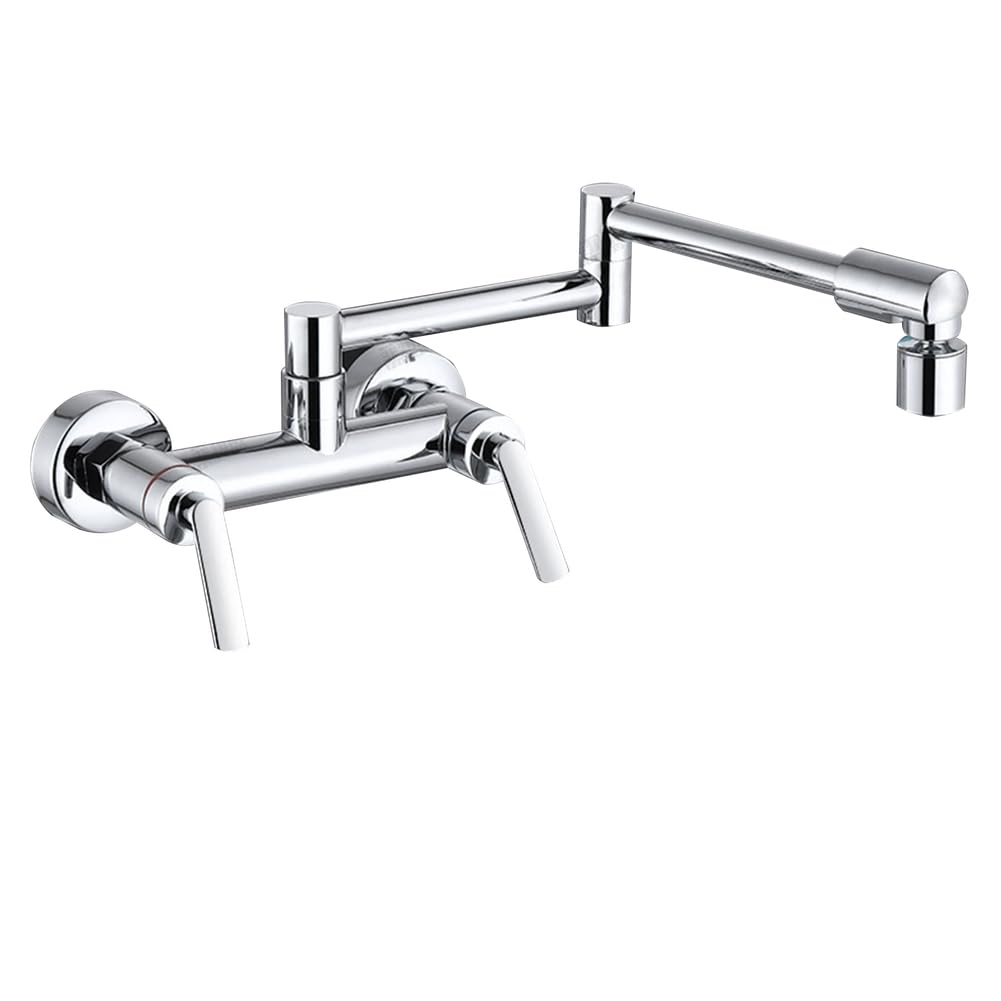 Mitigeur mural en laiton chrome avec double articulation