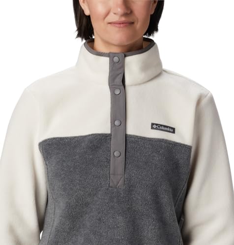 Image of Columbia Womens Benton Springs Half Snap II Pull Over Fleece Jacket, Dark Stone /Canoe /Vintage Blue, 3X