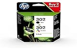tinta de sublimacion Cartuchos Originales HP 302, pack de 2, compatible con impresoras de inyección de tinta HP DeskJet 1110,2130,3630, HP ENVY 4520, HP OfficeJet 3830, 4650, 5220 y 5230