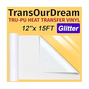 TransOurDream White Glitter HTV Hea...