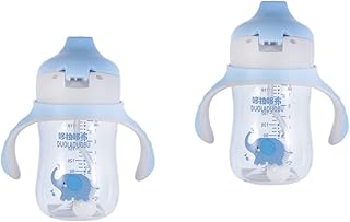 ibasenice 2 Peças Copo De Aprendizagem Copo De Palha Para Bebê Copo De Palha Para Bebê Tritan Copo De Água De Bebê Copo De Palha Copo De Treinamento De Bebê Com Alça Copo De Água Com Alça