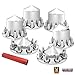 GG Grand General 40233 Chrome Plastic Complete ABS Axle Set (2 Front & 4 Rear) w/Cone Style Hub Caps and Push-On 33mm Lug Nut Covers for Trucks, 4 Pack, 