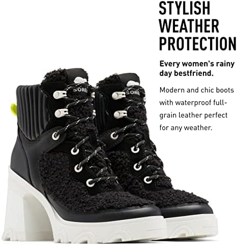 Sorel Women's Brex Heel Cozy Lace Boot - Black, Sea Salt - Size 8 | Image 2