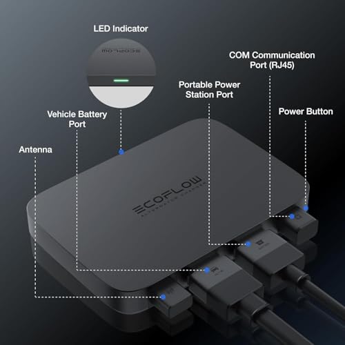 Image of EF EcoFlow 800W Alternator Charger with Delta 2 Max Portable Power Station, 3-in-1 Fast DC-DC Charger, Battery Maintainer & Jump Starter 8x Faster Than Cigarette Chargers, Charges 2kWh in 2.6 hr