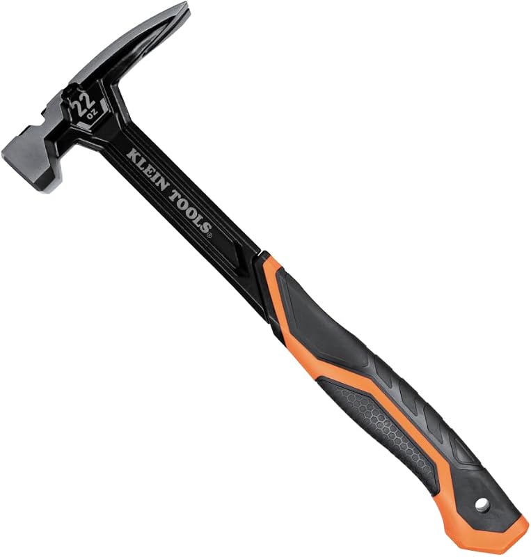 H80922S Smooth Face Framing Hammer with Straight Claw, 22-Ounce Forged Steel, Magnetic Nail Starter, and Extra-Large Squared Strike Face