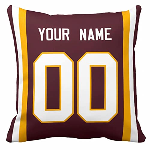 Image of ANTKING Throw Pillow 2 Pack with Custom Name and Number Personalized Gift for Men Women Boys