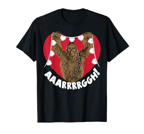 T-shirt Star Wars Chewbacca avec cœœur lumineux en coton pour fan de la saga