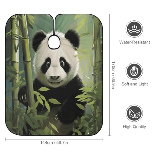 Capa para corte de cabello Curious Baby Panda 170x144 cm miniatura 2