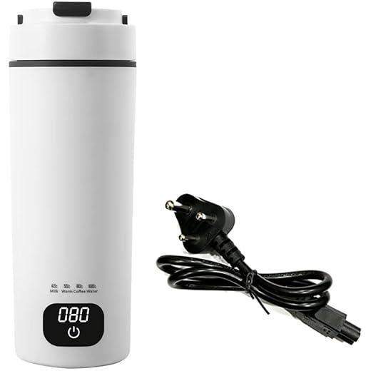 Oshotto (CK-05) 220V 300 Watts Portable Electric Water Kettle with LCD Digital 4 Variable Presets Auto Shut-off 304 Stainless Steel Liner Leak-Proof For Home, Office Travel Camping (450ml)