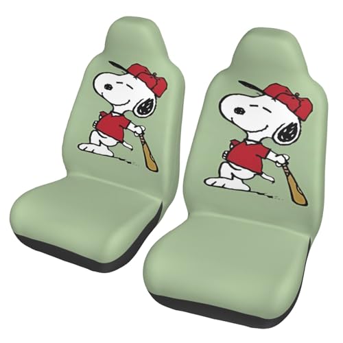 カーシートカバー スヌーピー アニメ シートカバー 前席用 弾力性が良い 通気性 耐久性と耐摩耗性 軽 防汚 普通車 適用 フロント 軽自動車 かわいい 漫画 2枚セット おしゃれ 人気 プレゼント