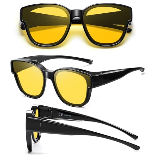 Image of GEGURI Polarized Sunglasses Fit Over Glasses for Men Women, Oversized Square Sun Glasses UV400 Protection Shades