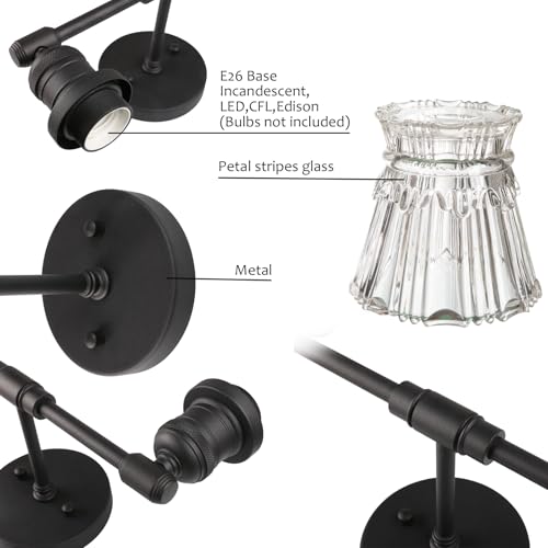 Image of Pathson 2 Lights Wall Sconce with Handmade Heavy Crafted Glass Shade, Hardwired Wall Vanity Light, Modern Wall Lamp Fixture for Living Room Bedroom