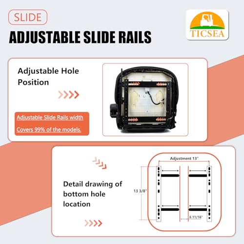 Image of Universal Forklift Seat, Tractor Seat with Adjustable Angle Back,Micro Switch,Retractable Safety Belt for Toyota Forklift Aftermarket,Tractor,Excavator, Skid Loader,Backhoe, Dozer, Telehandler