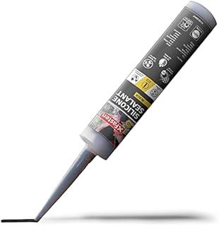 XFasten Silicone Sealant Waterproof Black Cartridge, 10.1 oz (Single Pack) Black Caulking Silicone Adhesive Sealant Cartridge for RV, General Use, Window, Door, Glass, Automotive Leak Sealing