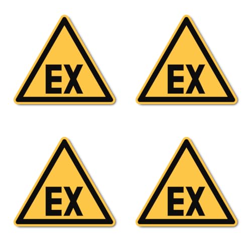 Warnung vor explosionsfähiger Atmosphäre: D-W021 - DIN EN ISO 7010 / ASR A1.3 - Aufkleber: 10 cm, 4 Stück