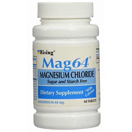 Rising Mag64 Magnesium Chloride with Calcium Tablets 60 Count (Pack of 5)