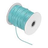 QUARKZMAN Cordón Encerado 2mm Hilo Encerado 87 Yardas Hilo Encerado Cordón de Cuero para Hacer, Abalorios, Fabricación de Joyería y (Azul Lago)