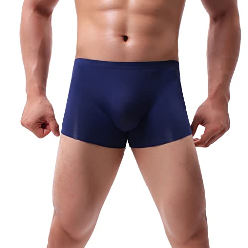 Duohropke Calzoncillos para hombre, sin costuras, seda de hielo, calzoncillos bóxer, calzoncillos bóxer, calzoncillos, frescos, transpirables, atractivos, transparentes, sin costuras, calzoncillos