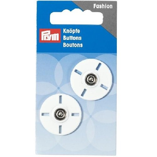 Prym White Sew-On Snap Fasteners Circle, 25 Mm