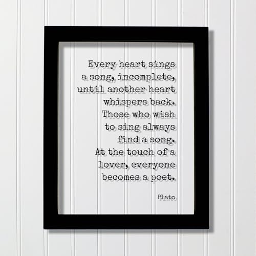 Plato Quote Wall Art in Black Frame for Home or Office