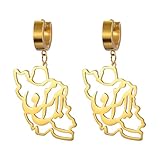 Iran Map Earrings Iranian Flag Persian Calligraphy Earrings Patriotic Heritage Pride Peace Jewelry Souvenir Series Gifts for Women Men (“ایران” - Iran gold)