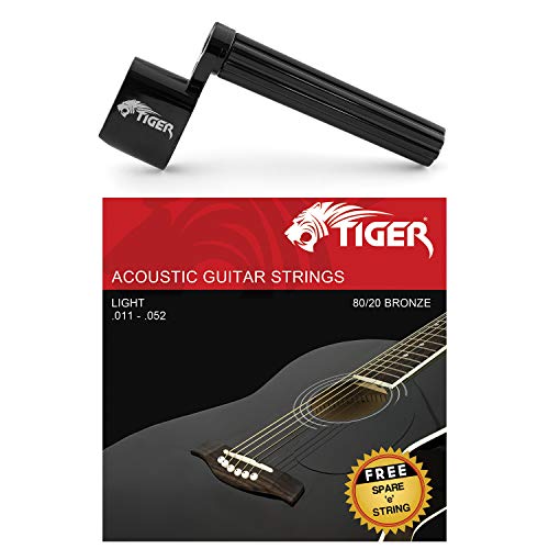 Tiger Jeu de cordes et enrouleur de cordes pour guitare acoustique - Les Beatles, Paul McCartney, John Lennon, RIngo Starr, George Harrison Tiger Jeu de cordes et enrouleur de cordes pour guitare acoustique