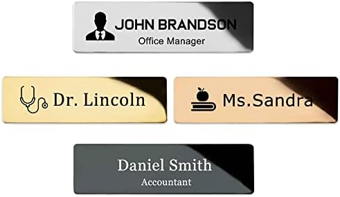 Employee Id Badge Custom Engraved 1" X 3" Plastic Name Tag - Foto 12