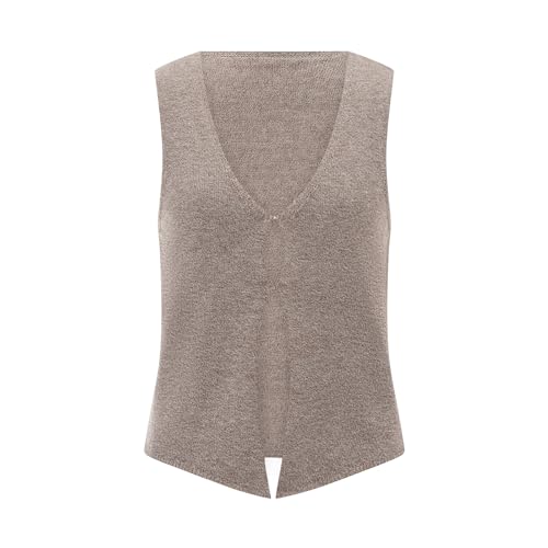 Image of Crochet Knitted Vest for Women Vintage Y2K Hollow Out Button Down Cardigan Retro Crochet Knit Tank Vest