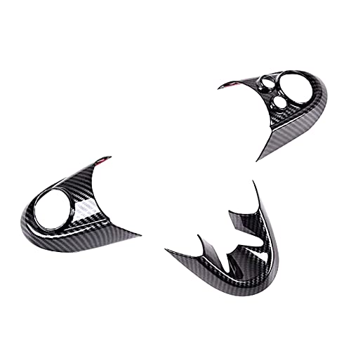 Couvre-volant de voiture intérieur, Riloer Lot de 3 inserts décoratifs en acrylonitrile butadiène styrène pour volant de voiture BMVV MINI C-ooper F55 F56...