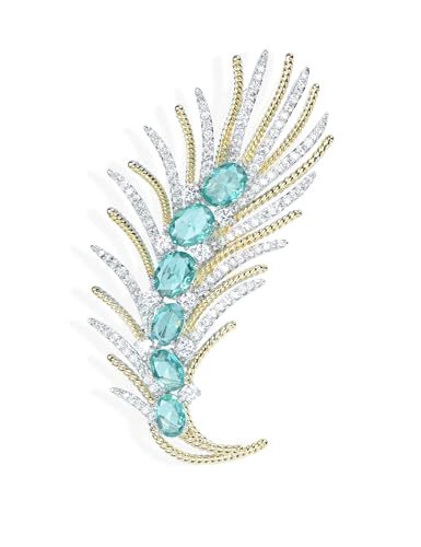 Image of Vintage Golden Feather Lapel Pin Leaf Brooch Stick Pin for Suit Women Men Jewelry